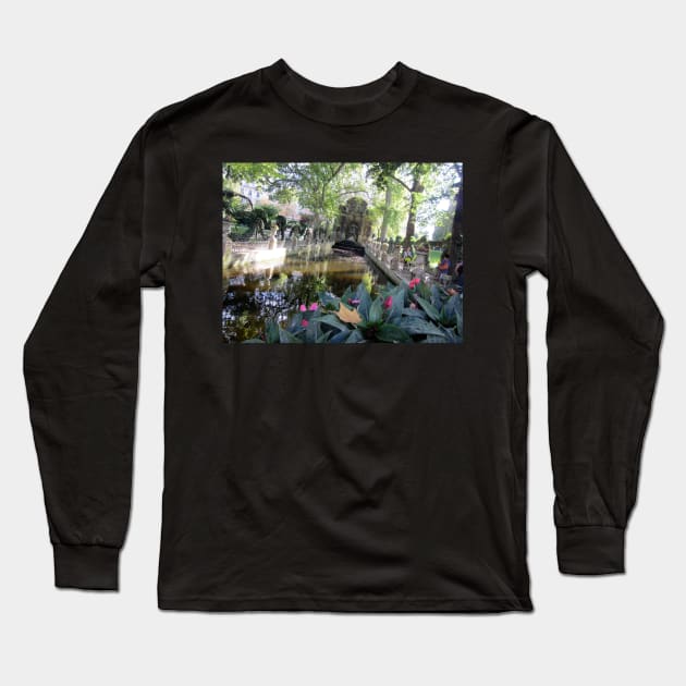 Paris Luxembourg Gardens and Medici Fountain Long Sleeve T-Shirt by BlackBeret